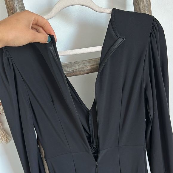 Mohito Detailed Black V-neck Wide Leg Jumpsuit Dressy Classy / Size Small - Picture 11 of 11